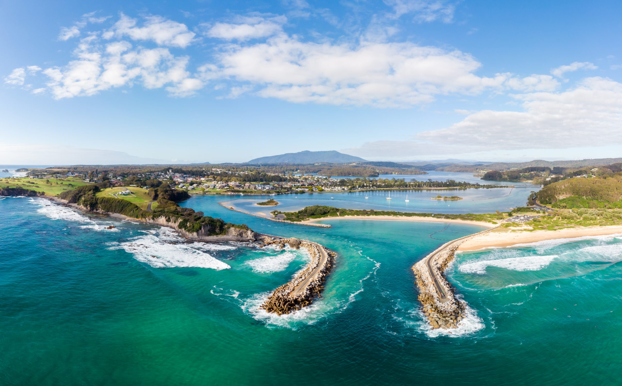 aerial view of narooma in australia